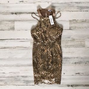 Gold sequin dress